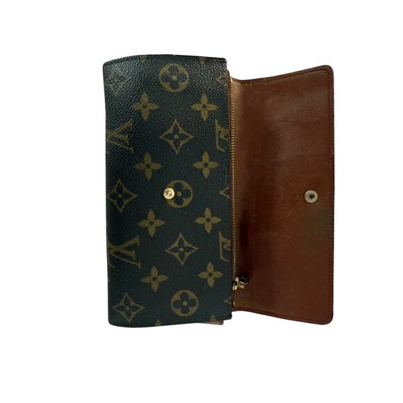 Louis Vuitton Monogram Tri-Fold Coin Purse Snap Wallet Vintage Compact Size - Picture 1 of 3